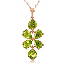 Genuine 3.15 ctw Peridot Necklace Jewelry 14KT Rose Gold - REF-30Y3F