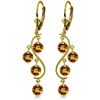 Genuine 4.95 ctw Citrine Earrings Jewelry 14KT Yellow Gold - REF-53K8V