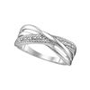 Image 1 : 0.02 CTW Diamond Crossover Ring 10KT White Gold - REF-14F9N