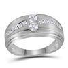 0.63 CTW Mens Diamond Wedding Ring 10KT White Gold - REF-75X2Y