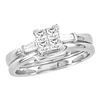 0.49 CTW Princess Diamond Bridal Engagement Ring 14KT White Gold - REF-94H5M