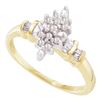 Image 1 : 0.15 CTW Prong-set Diamond Cluster Ring 10KT Yellow Gold - REF-18F2N