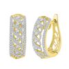 0.75 CTW Diamond Crisscrossed Openwork Hoop Earrings 10KT Yellow Gold - REF-59K9W