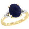 Image 1 : Natural 2.51 ctw Lapis & Diamond Engagement Ring 14K Yellow Gold - REF-31V7F