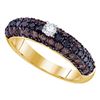 Image 1 : 1.15 CTW Black Color Diamond Solitaire Bridal Ring 10KT Yellow Gold - REF-44K9W