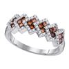Image 1 : 0.47 CTW Brown Color Diamond Ring 10KT White Gold - REF-40N4F