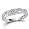 Image 1 : 0.27 CTW Princess Diamond Single Row Wedding Ring 10KT White Gold - REF-25Y4X