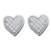 0.10 CTW Diamond Heart Screwback Earrings 10KT White Gold - REF-12K2W
