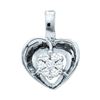 Image 1 : 0.08 CTW Diamond Small Heart Cluster Pendant 10KT White Gold - REF-8M9H