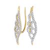 Image 1 : 0.33 CTW Diamond Winged Climber Earrings 10KT Yellow Gold - REF-22M4H