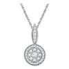 Image 1 : 0.33 CTW Diamond Circle Flower Cluster Pendant 10KT White Gold - REF-26X9Y