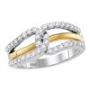 Image 1 : 0.50 CTW Diamond Lasso Loop Ring 10KT Two-tone Gold - REF-47X9Y