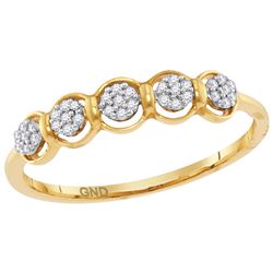 0.10 CTW Diamond Cluster Ring 10KT Yellow Gold - REF-12F8N