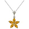 Genuine 1.40 ctw Citrine Necklace Jewelry 14KT White Gold - REF-25H8X