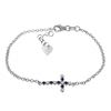 Genuine 0.24 ctw Sapphire & Diamond Bracelet Jewelry 14KT White Gold - REF-57M6T