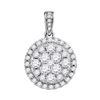 Image 1 : 1.01 CTW Diamond Cluster Pendant 14KT White Gold - REF-97F4N