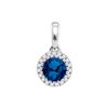 0.64 CTW Natural Blue Sapphire Solitaire Pendant 14KT White Gold - REF-41F9N