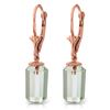 Genuine 9 ctw Green Amethyst Earrings Jewelry 14KT Rose Gold - REF-25W6Y
