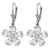 Genuine 4.43 ctw White Topaz & Diamond Earrings Jewelry 14KT White Gold - REF-49X8M
