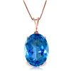 Genuine 8 ctw Blue Topaz Necklace Jewelry 14KT Rose Gold - REF-36T3A