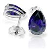 Genuine 3 ctw Sapphire Earrings Jewelry 14KT White Gold - REF-29T2A
