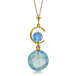 Genuine 5.8 ctw Blue Topaz Necklace Jewelry 14KT Yellow Gold - REF-25P9H