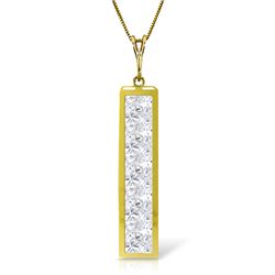 Genuine 2.25 ctw White Topaz Necklace Jewelry 14KT Yellow Gold - REF-36V9W