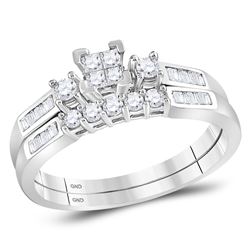 0.40 CTW Princess Diamond Bridal Engagement Ring 10KT White Gold - REF-30X2Y