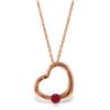 Image 1 : Genuine 0.25 ctw Ruby Necklace Jewelry 14KT Rose Gold - REF-30N5R