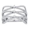 Image 1 : 0.50 CTW Diamond Crisscross Crossover Strand Ring 10KT White Gold - REF-37Y5X