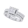 1.01 CTW Princess Diamond Bridal Engagement Ring 14KT White Gold - REF-134H9M