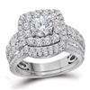 2.5 CTW Diamond Certified Halo Bridal Wedding Engagement Ring 14KT White Gold - REF-562F4N