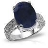 Genuine 8.5 ctw Sapphire Ring Jewelry 14KT White Gold - REF-168R3P