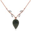Genuine 12.27 ctw Black Spinel & Diamond Necklace Jewelry 14KT Rose Gold - REF-35A2K