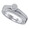 0.20 CTW Diamond Cluster Bridal Engagement Ring 10KT White Gold - REF-30F2N