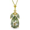 Genuine 6.5 ctw Green Amethyst Necklace Jewelry 14KT Yellow Gold - REF-38W6Y