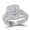 1 CTW Diamond Bellissimo Double Halo Bridal Engagement Ring 14KT White Gold - REF-127M4H