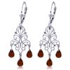 Genuine 3.75 ctw Garnet Earrings Jewelry 14KT White Gold - REF-46X7M