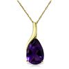 Genuine 5 ctw Amethyst Necklace Jewelry 14KT Yellow Gold - REF-31F9Z