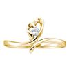 0.05 CTW Diamond Heart Love Promise Bridal Ring 14KT Yellow Gold - REF-19N4F