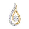 Image 1 : 0.25 CTW Diamond Teardrop Pendant 10KT Yellow Gold - REF-25F4N