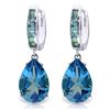Genuine 13.2 ctw Blue Topaz Earrings Jewelry 14KT White Gold - REF-68K7V