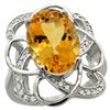 Natural 5.59 ctw citrine & Diamond Engagement Ring 14K White Gold - REF-59R6Z