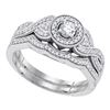 0.38 CTW Diamond Bridal Wedding Engagement Ring 10KT White Gold - REF-57X2Y