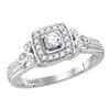 0.33 CTW Diamond Halo Bridal Engagement Ring 10KT White Gold - REF-37H5M