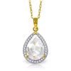 Genuine 5.61 ctw White Topaz & Diamond Necklace Jewelry 14KT Yellow Gold - REF-71Y5F
