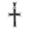 1 CTW Mens Black Color Diamond Pattee Roman Cross Charm Pendant 10KT White Gold - REF-104Y9X