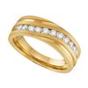 1 CTW Mens Diamond Wedding Ring 10KT Yellow Gold - REF-127F4N
