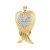 0.33 CTW Mens Diamond Angel Wings Charm Pendant 10KT Yellow Gold - REF-44F9N