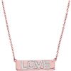 0.12 CTW Diamond Pink Love Bar Pendant 10KT Rose Gold - REF-30Y2X
